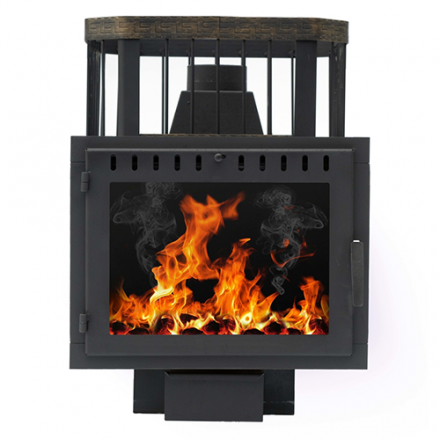 Печь банная Сибирь-24 (панорамное стекло, сетка квадрат) в Бобруйске