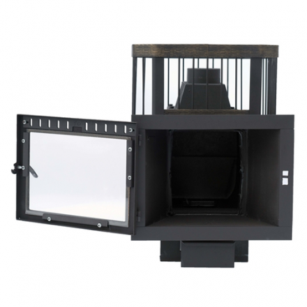 Печь банная Сибирь-24 (панорамное стекло, сетка квадрат) в Бобруйске