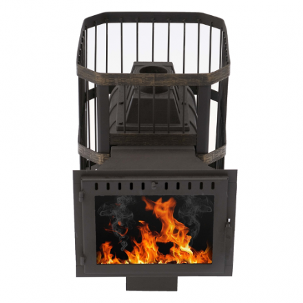 Печь банная Сибирь-24 (панорамное стекло, сетка квадрат) в Бобруйске