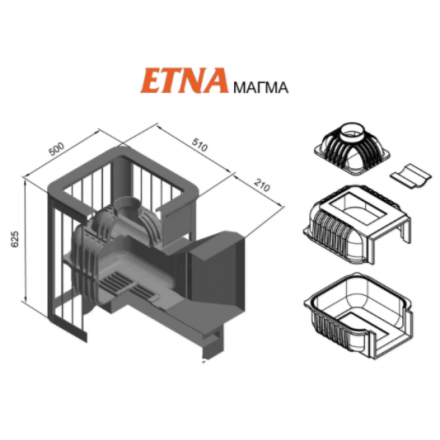 Печь для бани Этна Магма 18 (Панорама) в Бобруйске