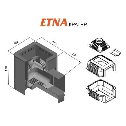 Печь для бани Этна Кратер 18 (ДТ-4С) в Бобруйске