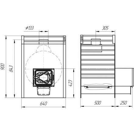 Печь для бани Добросталь Жара-люкс 30 чугунная дверка в Бобруйске
