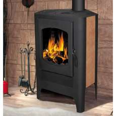 Стальная печь-камин со стеклом Бавария Эко угловая с плитой одна конфорка фото  в Бобруйске