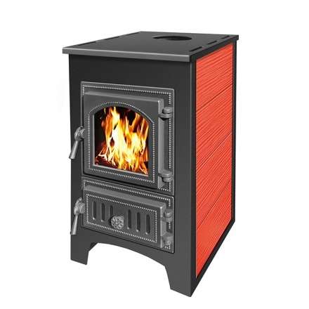 Печь-камин Везувий ПК-01 (270) красная 9 кВт Амазонка бай фото в Бобруйске