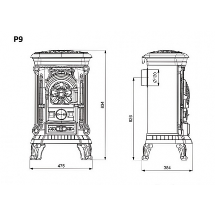 Печь-камин Kawmet P9 (8 кВт) EKO в Бобруйске