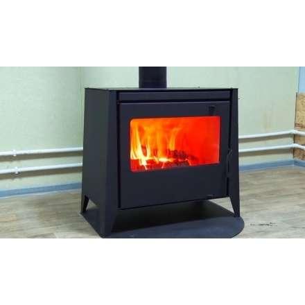 Печь-камин стальная со стеклом Бавария 12 фото в интерьере в Бобруйске