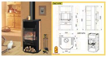 Купить стальной камин с шамотом Мета-Бел Ангара в Бобруйске фото в Бобруйске