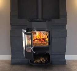 Недорогой камин с отделкой шамотом Сибирь 12 фото в Бобруйске