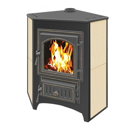 Печь-камин Везувий ПК-01 (220) угловой бежевый 9 кВт Амазонка бай фото в Бобруйске