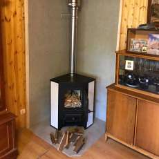 Купить Печь-камин Везувий ПК-01 (220) угловой бежевый 9 кВт в Бобруйске фото в Бобруйске