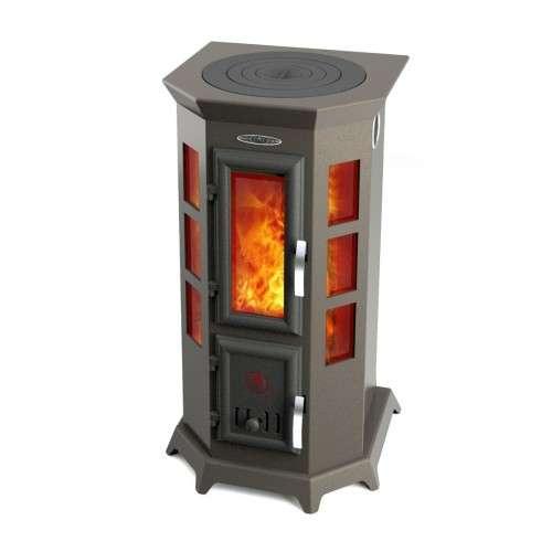 Отопительная печь Термофор Статика Секста, чёрная бронза Амазонка бай фото в Бобруйске