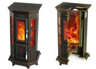 Стальная печь Термофор Статика Секста, чёрная бронза фото в Бобруйске