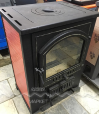 Купить Печь-камин Везувий ПК-01 (270) с плитой  красная 9 кВт в Бобруйске в Бобруйске