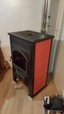 Купить Печь-камин Везувий ПК-01 (270) с плитой  красная 9 кВт в Бобруйске в Бобруйске