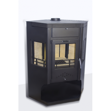 Стальной камин Сибирь 15 с дровницей фото в Бобруйске