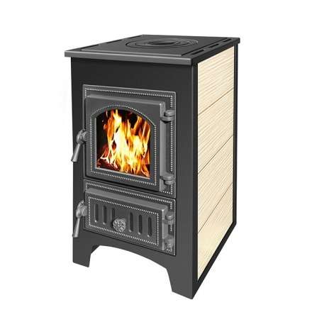 Печь-камин Везувий ПК-01 (270) c плитой бежевая 9 кВт Амазонка бай фото в Бобруйске