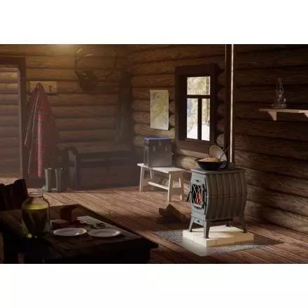 Купить Печь-камин Печь-камин ProMetall Бахта (серая) чугун в Бобруйске Амазонка бай фото в Бобруйске