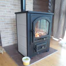 Купить Печь-камин Везувий ПК-01 (205) c плитой бежевая 12 кВт в Бобруйске в Бобруйске