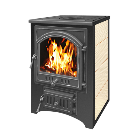 Печь-камин Везувий ПК-01 (205) c плитой бежевая 12 кВт Амазонка бай фото в Бобруйске