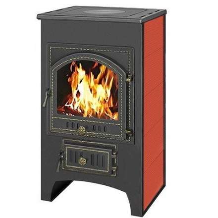 Печь-камин Везувий ПК-02 (205) с плитой красная 12 кВт Амазонка бай фото в Бобруйске
