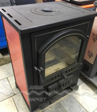 Купить Печь-камин Везувий ПК-01 (205) c плитой красная 12 кВт в Бобруйске в Бобруйске