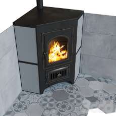 Купить печь-камин Везувий ПК-01 (220) с конфоркой угловой талькохлорит в Бобруйске фото в Бобруйске