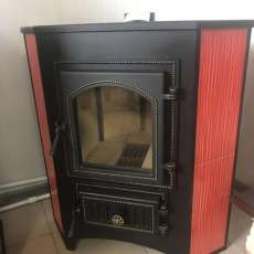 Купить Печь-камин Везувий ПК-01 (220) угловой красный 9 кВт в Бобруйске в Бобруйске