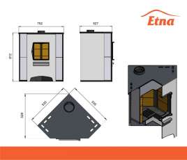 Печь-камин со стеклом ЭТНА (ДТ-4С) угловой Амазонка бай фото в Бобруйске