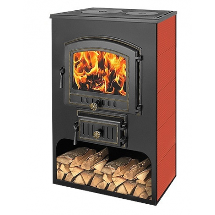 Печь-камин Везувий ПК-03 (224) с плитой красный 12 кВт Амазонка бай фото в Бобруйске