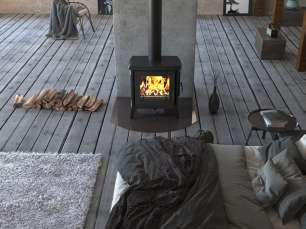 Купить чугунный Печь-камин EVEREST S13 в Бобруйске фото в интерьере в Бобруйске