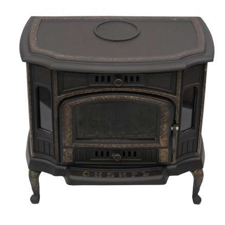 Стильный камин со стеклом Сибирь 10 чугунная Фото в Бобруйске