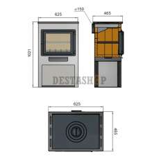 недорогой печь-камин со стеклом ЭТНА (БКД) с плитой Амазонка бай фото в Бобруйске