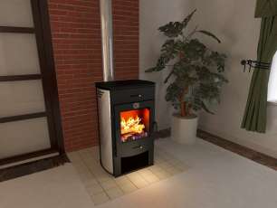 Стальной камин со стеклом Теплодар Танго фото в Бобруйске