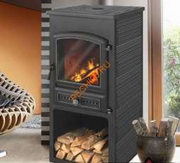 Недорогой стальной печь-камин со стеклом ЭТНА (БКД) с плитой Амазонка бай фото в Бобруйске