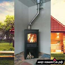 Печь-камин ЭТНА (БКД) с плитой и ТО Бежевый высокий в Бобруйске