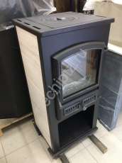 Печь-камин со стеклом ЭТНА (БКД) с плитой и ТО фото в Бобруйске
