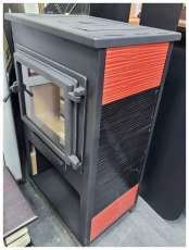 Стальной камин ЭТНА (Панорама) с плитой Антрацит" высокий фото в Бобруйске