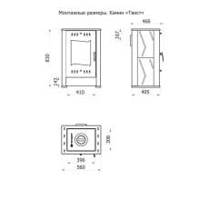 Стальной камин со стеклом Теплодар Твист фото габариты в Бобруйске