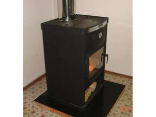 Стальная печь-камин с дровницей Теплодар ОВ-140 (прямой) фото в Бобруйске