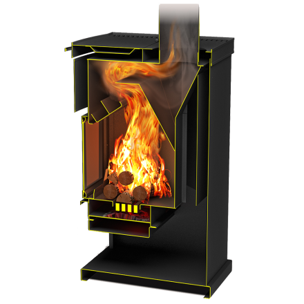 Стальной недорогой камин Теплодар ОВ-140 (прямой) фото в Бобруйске