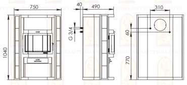 Купить недорогой камин с теплообменником Мета-Бел АОТВ 9.0-03 Печора-Аква в Бобруйске фото в Бобруйске