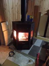 Печь-камин Енисей с плитой Мета бел в Бобруйске