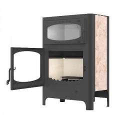 Печь-камин стальной Бавария Эко с духовкой и плитой фото в Бобруйске