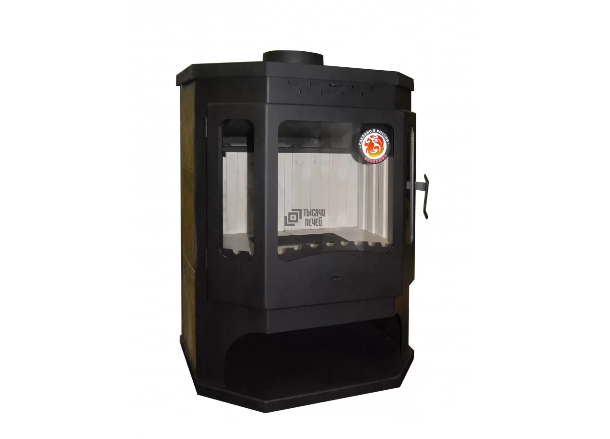 Печь-камин БАВАРИЯ ПРИЗМАТИК с плитой (Экокамин) фото в Бобруйске