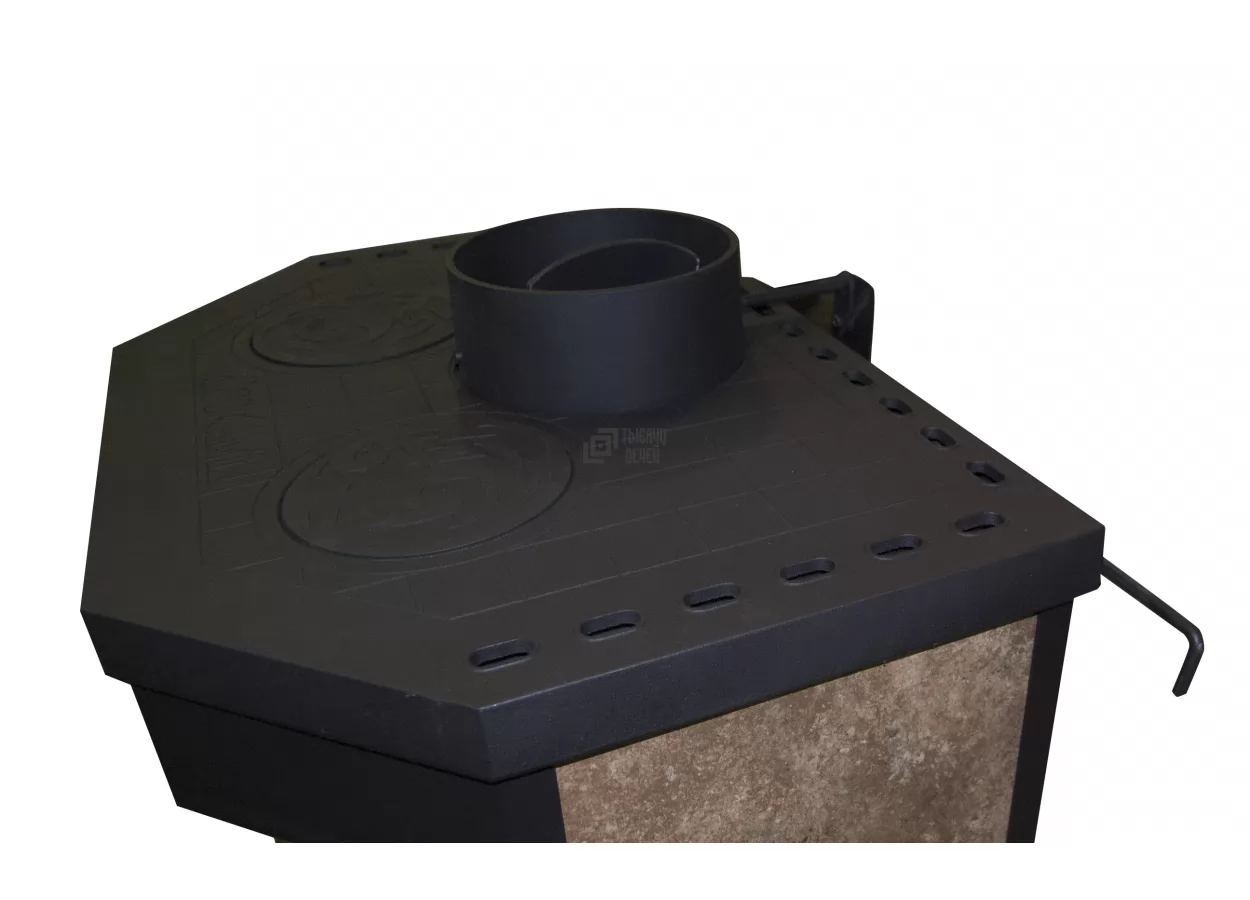 Печь-камин с дровницей Бавария призматик с плитой фото в Бобруйске