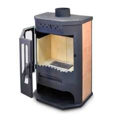 Стальной камин с шамотом Бавария призматик с плитой фото в Бобруйске