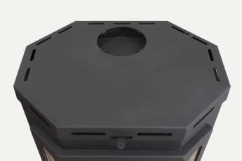 Стальная печь-камин Бавария призматик пристенно-угловой фото в Бобруйске