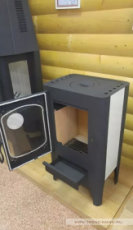 Печь-камин Экокамин с плитой в интерьере фото в Бобруйске