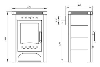 Печь-камин со стеклом Бавария фото в Бобруйске