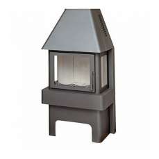 Стальной камин Бавария три стекла графит фото Стальной камин Бавария три стекла графит фото в Бобруйске